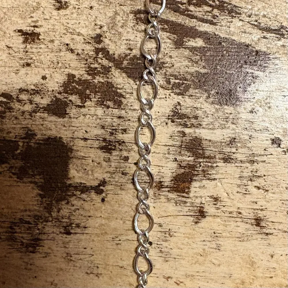 Sterling Silver and Lapis Necklace Ornate Design on Sterling Silver Chain 18 In